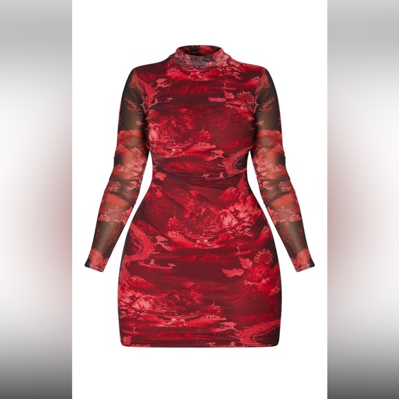 PLT MESH BODYCON DRESS - Picture 3 of 4